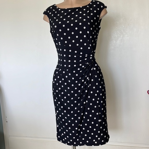 Ralph Lauren Dresses & Skirts - RALPH Lauren  black/white color Polka Dot womens  midi DRESS size 8”